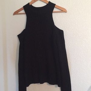 Cozy cold shoulder sweater